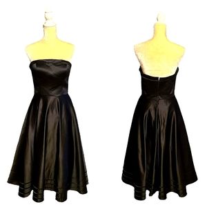 NWT Bill Levkoff Classic Black Midi Cocktail Gown
